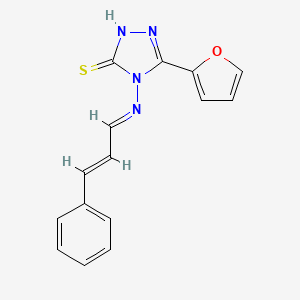 molecular formula C15H12N4OS B5554981 5-(2-furyl)-4-[(3-phenyl-2-propen-1-ylidene)amino]-4H-1,2,4-triazole-3-thiol 