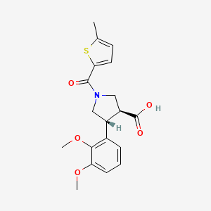 molecular formula C19H21NO5S B5554995 (3S*,4R*)-4-(2,3-dimethoxyphenyl)-1-[(5-methyl-2-thienyl)carbonyl]pyrrolidine-3-carboxylic acid 
