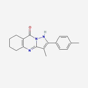 molecular formula C18H19N3O B5554998 3-methyl-2-(4-methylphenyl)-5,6,7,8-tetrahydropyrazolo[5,1-b]quinazolin-9-ol 