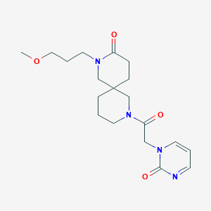 molecular formula C19H28N4O4 B5555005 2-(3-甲氧基丙基)-8-[(2-氧代-1(2H)-嘧啶基)乙酰]-2,8-二氮杂螺[5.5]十一烷-3-酮 