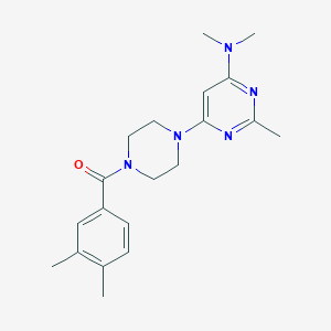 molecular formula C20H27N5O B5555014 6-[4-(3,4-二甲基苯甲酰)-1-哌嗪基]-N,N,2-三甲基-4-嘧啶胺 