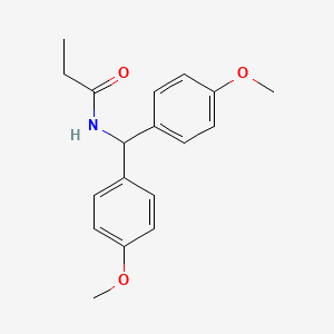 molecular formula C18H21NO3 B5555016 N-[双(4-甲氧基苯基)甲基]丙酰胺 