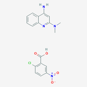 molecular formula C18H17ClN4O4 B5555046 2-chloro-5-nitrobenzoic acid - N~2~,N~2~-dimethyl-2,4-quinolinediamine (1:1) 
