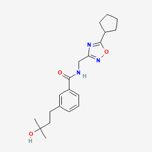 molecular formula C20H27N3O3 B5555050 N-[(5-cyclopentyl-1,2,4-oxadiazol-3-yl)methyl]-3-(3-hydroxy-3-methylbutyl)benzamide 