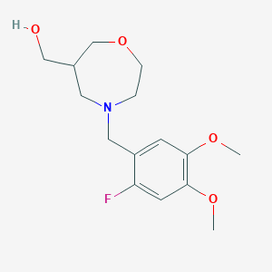 molecular formula C15H22FNO4 B5555057 [4-(2-fluoro-4,5-dimethoxybenzyl)-1,4-oxazepan-6-yl]methanol 