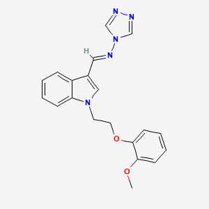 molecular formula C20H19N5O2 B5555079 N-({1-[2-(2-甲氧基苯氧基)乙基]-1H-吲哚-3-基}亚甲基)-4H-1,2,4-三唑-4-胺 