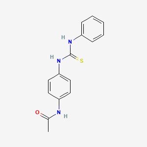 molecular formula C15H15N3OS B5555083 N-{4-[(anilinocarbonothioyl)amino]phenyl}acetamide 