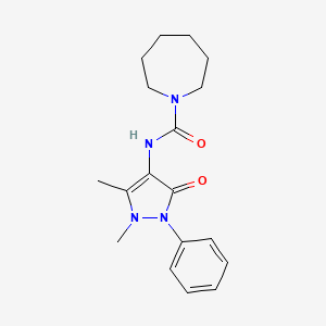 molecular formula C18H24N4O2 B5555121 N-(1,5-dimethyl-3-oxo-2-phenyl-2,3-dihydro-1H-pyrazol-4-yl)-1-azepanecarboxamide 