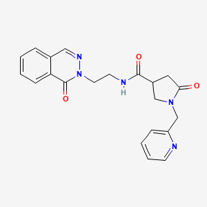 molecular formula C21H21N5O3 B5555123 5-氧代-N-[2-(1-氧代-2(1H)-酞嗪基)乙基]-1-(2-吡啶基甲基)-3-吡咯烷酮甲酰胺 