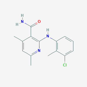 molecular formula C15H16ClN3O B5555135 2-[(3-chloro-2-methylphenyl)amino]-4,6-dimethylnicotinamide 