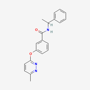 molecular formula C20H19N3O2 B5555186 3-[(6-methyl-3-pyridazinyl)oxy]-N-(1-phenylethyl)benzamide 