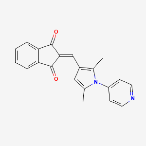 molecular formula C21H16N2O2 B5555197 2-{[2,5-二甲基-1-(4-吡啶基)-1H-吡咯-3-亚甲基]-1H-茚满-1,3(2H)-二酮} 