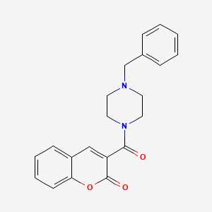 molecular formula C21H20N2O3 B5555205 3-[(4-benzyl-1-piperazinyl)carbonyl]-2H-chromen-2-one 