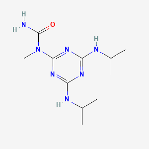 molecular formula C11H21N7O B5555222 N-[4,6-bis(isopropylamino)-1,3,5-triazin-2-yl]-N-methylurea 