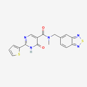 molecular formula C17H13N5O2S2 B5555237 N-(2,1,3-benzothiadiazol-5-ylmethyl)-4-hydroxy-N-methyl-2-(2-thienyl)pyrimidine-5-carboxamide 