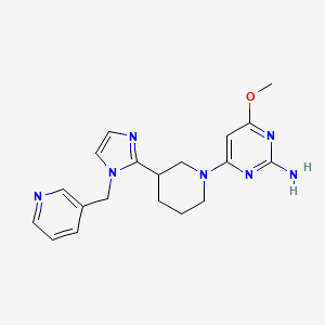 4-methoxy-6-{3-[1-(3-pyridinylmethyl)-1H-imidazol-2-yl]-1-piperidinyl}-2-pyrimidinamine