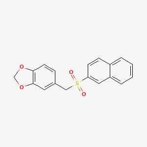 molecular formula C18H14O4S B5555246 5-[(2-naphthylsulfonyl)methyl]-1,3-benzodioxole 