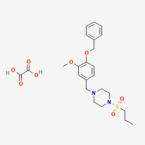 molecular formula C24H32N2O8S B5555294 1-[4-(苯甲氧基)-3-甲氧基苄基]-4-(丙磺酰基)哌嗪草酸盐 