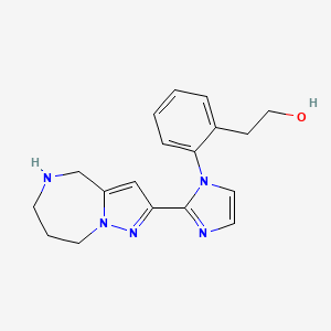 molecular formula C18H21N5O B5555299 2-{2-[2-(5,6,7,8-tetrahydro-4H-pyrazolo[1,5-a][1,4]diazepin-2-yl)-1H-imidazol-1-yl]phenyl}ethanol hydrochloride 