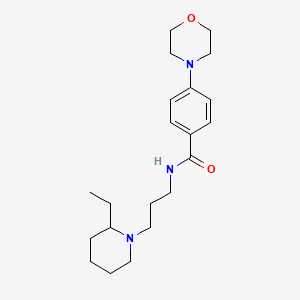 molecular formula C21H33N3O2 B5555301 N-[3-(2-ethyl-1-piperidinyl)propyl]-4-(4-morpholinyl)benzamide 