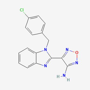 molecular formula C16H12ClN5O B5555317 4-[1-(4-chlorobenzyl)-1H-benzimidazol-2-yl]-1,2,5-oxadiazol-3-amine CAS No. 5564-81-8