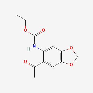 molecular formula C12H13NO5 B5555366 ethyl (6-acetyl-1,3-benzodioxol-5-yl)carbamate 
