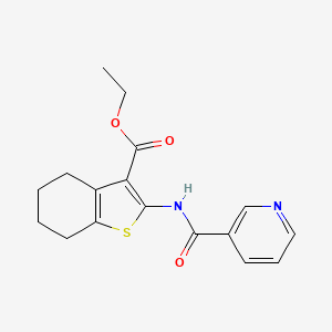 molecular formula C17H18N2O3S B5555369 ethyl 2-[(3-pyridinylcarbonyl)amino]-4,5,6,7-tetrahydro-1-benzothiophene-3-carboxylate CAS No. 62349-06-8