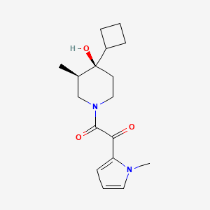 molecular formula C17H24N2O3 B5555381 2-[(3R*,4R*)-4-cyclobutyl-4-hydroxy-3-methylpiperidin-1-yl]-1-(1-methyl-1H-pyrrol-2-yl)-2-oxoethanone 