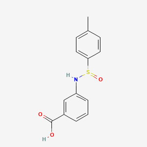molecular formula C14H13NO3S B5555397 3-{[(4-methylphenyl)sulfinyl]amino}benzoic acid 