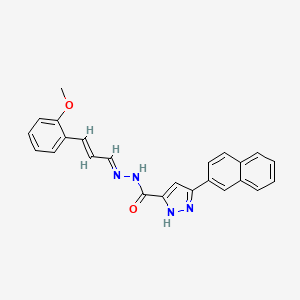 molecular formula C24H20N4O2 B5555414 N'-[3-(2-甲氧基苯基)-2-丙烯-1-亚烷基]-3-(2-萘基)-1H-吡唑-5-甲酰肼 