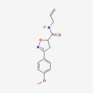 molecular formula C14H16N2O3 B5555415 N-allyl-3-(4-methoxyphenyl)-4,5-dihydro-5-isoxazolecarboxamide 