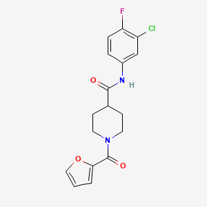 molecular formula C17H16ClFN2O3 B5555420 N-(3-chloro-4-fluorophenyl)-1-(2-furoyl)piperidine-4-carboxamide 