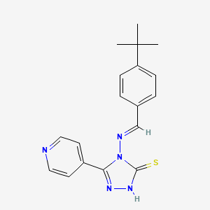 molecular formula C18H19N5S B5555446 4-[(4-tert-butylbenzylidene)amino]-5-(4-pyridinyl)-4H-1,2,4-triazole-3-thiol 