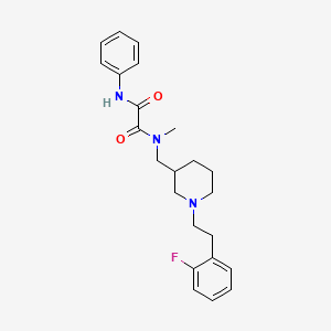 molecular formula C23H28FN3O2 B5555464 N-({1-[2-(2-fluorophenyl)ethyl]piperidin-3-yl}methyl)-N-methyl-N'-phenylethanediamide 