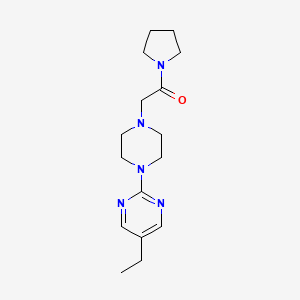 molecular formula C16H25N5O B5555472 5-ethyl-2-[4-(2-oxo-2-pyrrolidin-1-ylethyl)piperazin-1-yl]pyrimidine 