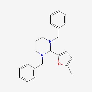 molecular formula C23H26N2O B5555594 1,3-dibenzyl-2-(5-methyl-2-furyl)hexahydropyrimidine 