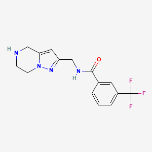 molecular formula C15H15F3N4O B5555625 N-(4,5,6,7-tetrahydropyrazolo[1,5-a]pyrazin-2-ylmethyl)-3-(trifluoromethyl)benzamide hydrochloride 