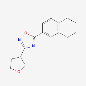 molecular formula C16H18N2O2 B5555648 3-(tetrahydrofuran-3-yl)-5-(5,6,7,8-tetrahydronaphthalen-2-yl)-1,2,4-oxadiazole 