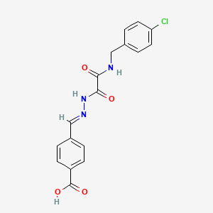 molecular formula C17H14ClN3O4 B5555662 4-{2-[[(4-chlorobenzyl)amino](oxo)acetyl]carbonohydrazonoyl}benzoic acid 