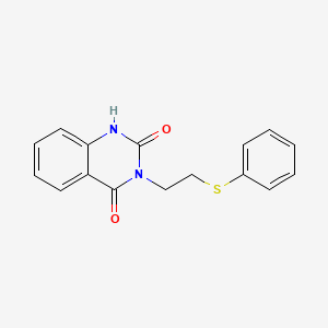 molecular formula C16H14N2O2S B5555668 3-[2-(苯硫基)乙基]-2,4(1H,3H)-喹唑啉二酮 