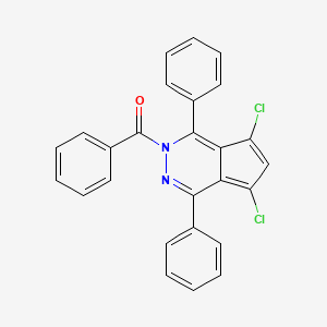 molecular formula C26H16Cl2N2O B5555681 2-benzoyl-5,7-dichloro-1,4-diphenyl-2H-cyclopenta[d]pyridazine 