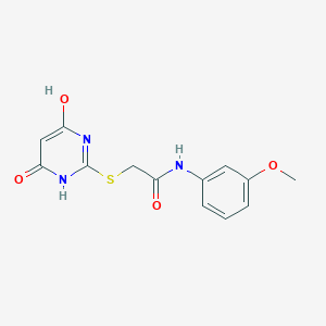 molecular formula C13H13N3O4S B5555697 2-[(4-hydroxy-6-oxo-1,6-dihydro-2-pyrimidinyl)thio]-N-(3-methoxyphenyl)acetamide 