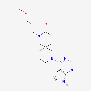 molecular formula C19H27N5O2 B5555699 2-(3-methoxypropyl)-8-(7H-pyrrolo[2,3-d]pyrimidin-4-yl)-2,8-diazaspiro[5.5]undecan-3-one 