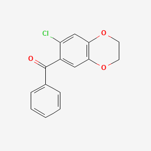 molecular formula C15H11ClO3 B5555718 （7-氯-2,3-二氢-1,4-苯二氧杂环-6-基）（苯基）甲苯酮 CAS No. 159175-59-4