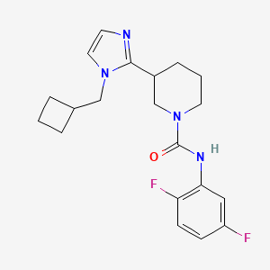 molecular formula C20H24F2N4O B5555726 3-[1-(cyclobutylmethyl)-1H-imidazol-2-yl]-N-(2,5-difluorophenyl)piperidine-1-carboxamide 