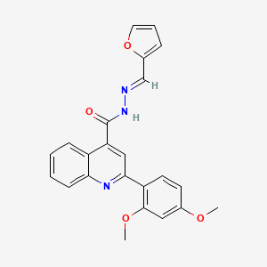 molecular formula C23H19N3O4 B5555773 2-(2,4-dimethoxyphenyl)-N'-(2-furylmethylene)-4-quinolinecarbohydrazide 
