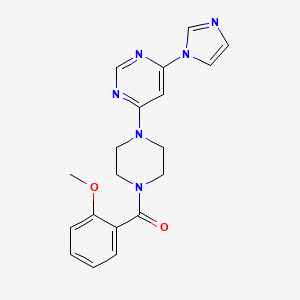 molecular formula C19H20N6O2 B5555793 4-(1H-imidazol-1-yl)-6-[4-(2-methoxybenzoyl)-1-piperazinyl]pyrimidine 
