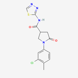 molecular formula C14H13ClN4O2S B5555800 1-(3-chloro-4-methylphenyl)-5-oxo-N-1,3,4-thiadiazol-2-yl-3-pyrrolidinecarboxamide 