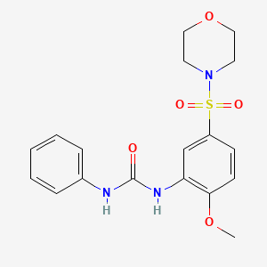 molecular formula C18H21N3O5S B5555807 N-[2-methoxy-5-(4-morpholinylsulfonyl)phenyl]-N'-phenylurea 