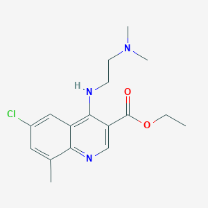 molecular formula C17H22ClN3O2 B5555818 ethyl 6-chloro-4-{[2-(dimethylamino)ethyl]amino}-8-methyl-3-quinolinecarboxylate 